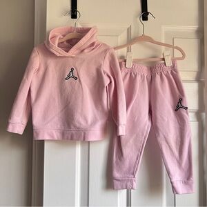 Nike Jordan Pink Girls Hoodie & Jogger Set